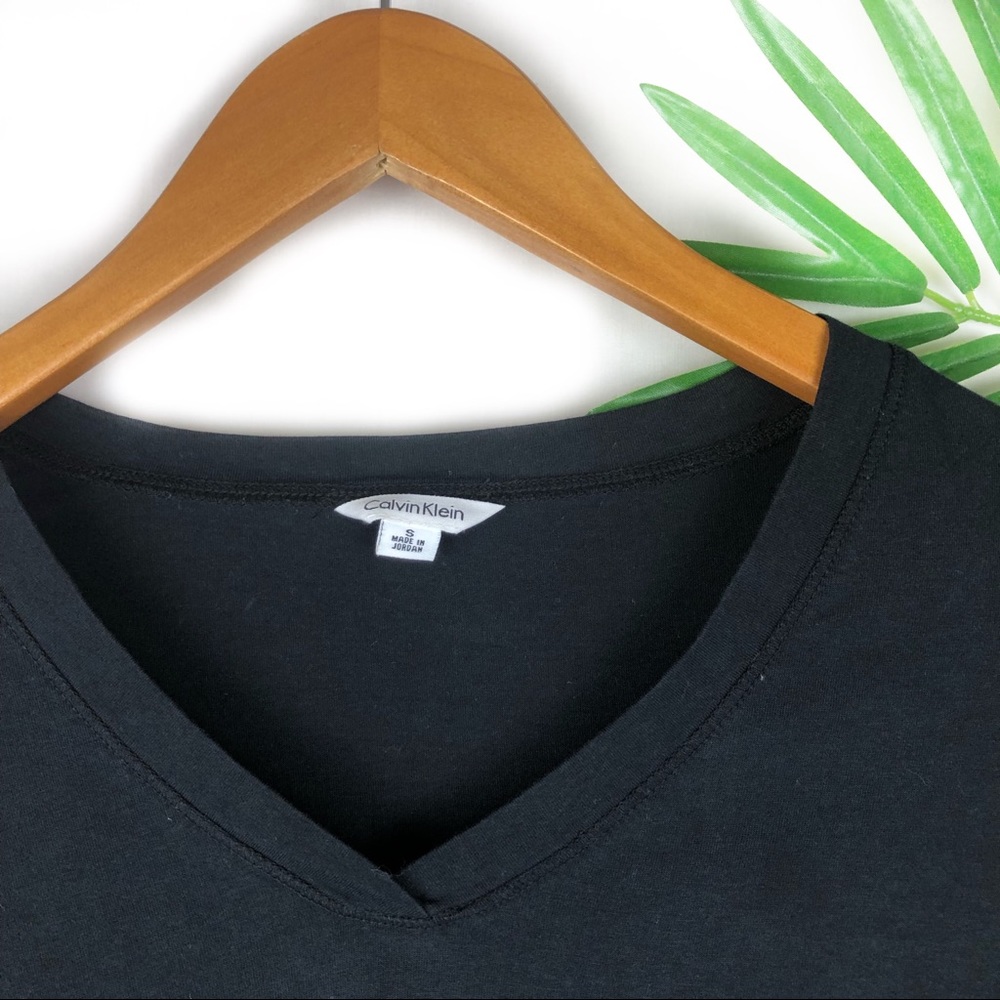 Calvin Klein Womens Black Long Sleeve V Neck Small - Picture 3 of 4
